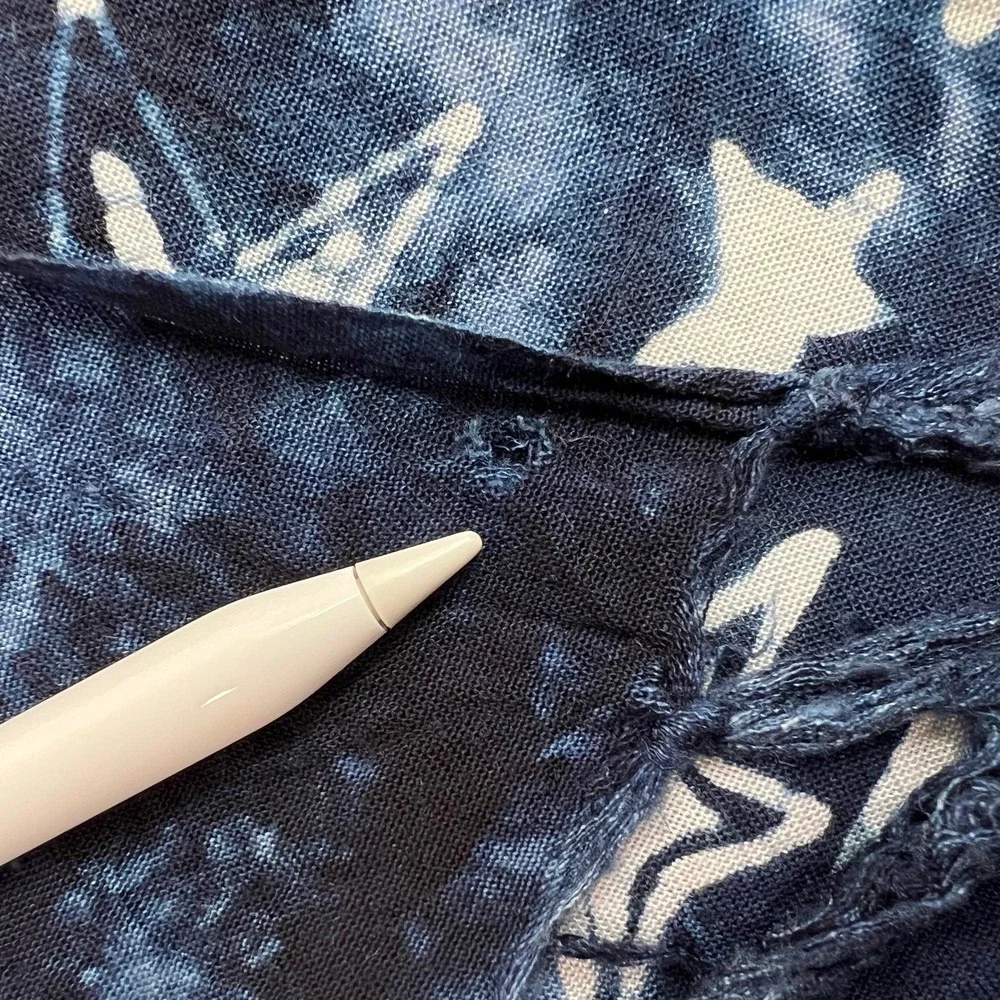 Beach Wrap Sarong Tie Dye Fringe BATIK Rayon Blue White Scarf Tapestry Celestial
